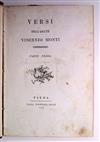 BODONI PRESS  MONTI, VINCENZO. Versi.  2 vols. in one.  1787
